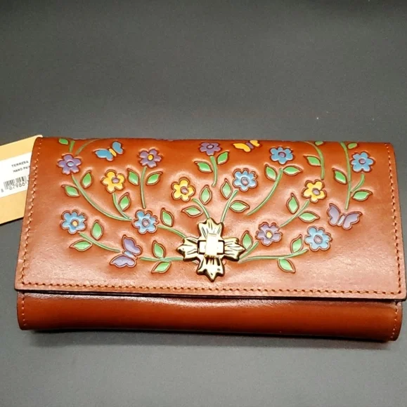 Patricia Nash Set-Ilina Crossbody and Terresa Wallet in Floral Tooled Leather